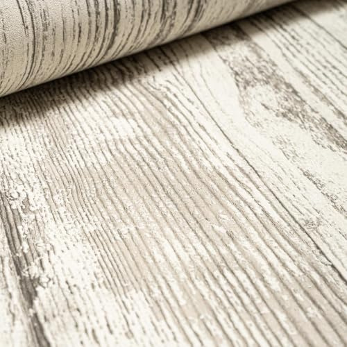 SOPHIE LAURENCE Wooden Panel Wallpaper Planks White Realistic Grey Brown Paste The Wall Feature