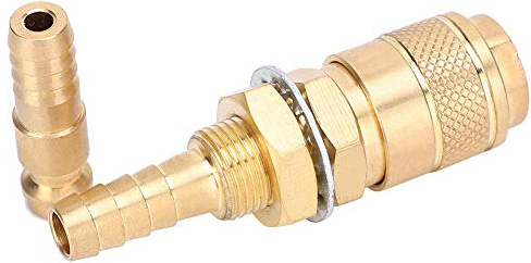 Generic Argon Quick Connect -Anschlüsse Schlauchanschluss Wasser Gekühlt & Gasadapter 8mm Paar Wasserkühlung Gasadapter Schnellanschließend Schnellanschlüsse für Mig Tig -Schweißer Torch (YELLOW)