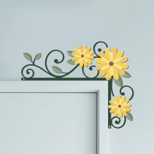 CUTHOLLOW Gänseblümchen Türrahmen Deko Metall Wanddeko | 25x25cm Türrahmen Schild, Tür Deko, Wanddeko Tür, Hängende Fensterdeko, Metall Dekoschild für Zuhause & Büro
