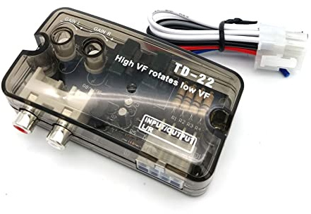 Fafeicy 80W 12 V Hoch Bis Niedriger Konverter-Auto-Audio-Konverter mit Fernbedienungsdrahtkit, Einstellbare Leitungsausgabe für After-Market-Verstärker-Auto-Stereoanlage Bis zu 80