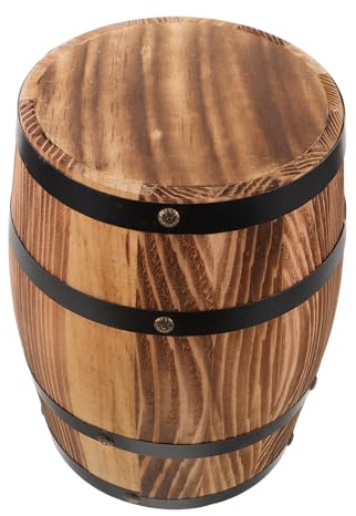 KONTONTY Rustikaler Holzfass Hocker im Landhausstil für Garten und Terrasse