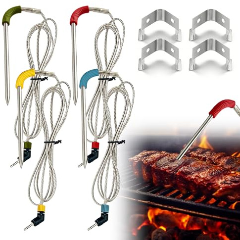 4 Stk Grill Ersatzsonde Kompatibel Mit Weber Igrill 2 Igrill Mini Igrill 3 Temperatursonde Grill Ersatzsonde -30 °c Bis 300°c, Fleischthermometer Grill, Für BBQ Und Ofen Einsatz