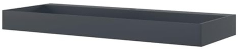 Lavabo 120 x 46 x 11 cm, en fonte minérale, pour salle de bain et WC d'invités, anthracite, durable et facile d'entretien, design moderne pour des salles de bains élégantes