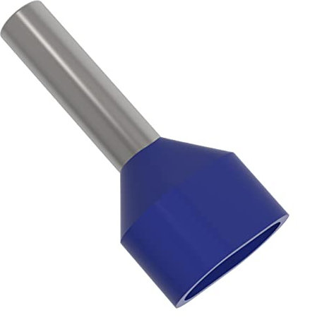 AUPROTEC Aderendhülsen Twin von 0,5-16 mm² isoliert 10-1000 Stück Auswahl: (50 Stück, 2.5 mm² blau)