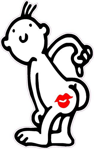 NetSpares 1 x Aufkleber Kiss My Ass Küssen Arsch Mann Junge Boy Man Sticker Shocker Fun