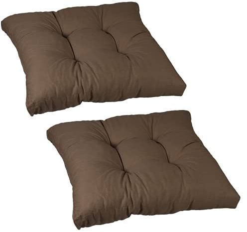 Beo Sitzkissen 60x60 cm wasserabweisend für Lounge Gartenmöbel | 2er Set Made in EU Lounge-Kissen Sand | Stuhlkissen mit hohem UV-Ausbleichschutz | Öko-Tex geprüft schadstofffrei