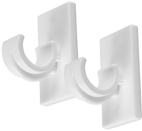 Bestlivings 2er Pack Ersatzträger für Gardinenstangen bis Ø 12 mm in Weiß (L 2,5 cm), Träger für Cafehausstangen, Scheibenstangen