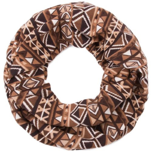style3 Damen Loop Schal mit Azteken-Retro-Muster Winterschal (Braun)
