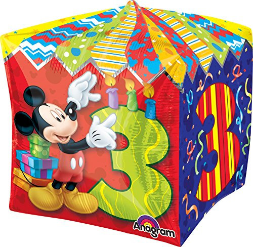 Anagram International Mickey Alter 3 Cubez Ballon Pack, 38,1 cm Multicolor