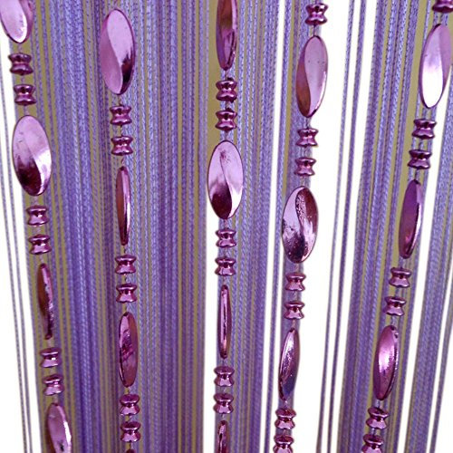 ZiDeTang Beaded Door Curtain Décor Sheer Tassel Closet Drapes Room Divider Curtain Color Grey