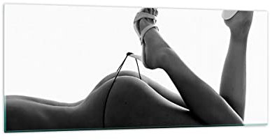Wandbilder Dekoration Wohnzimmer Frau Akt Pose Panorama Bilder auf Glas 120x50cm Glasbild Schlafzimmer Küche Wand Kunstdruck Art Groß Wanddeko Bild im Glas Modern Wall Decor Glasdruck GAB120x50-0105