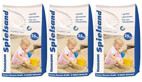 Hamann Spielsand Classic 75 kg Sack - Qualitäts Quarzsand - gesiebt - frei von Schadstoffen - gewaschen