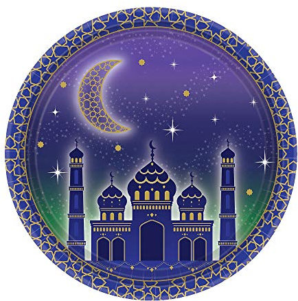 Amscan 541962 Round 18Cm Paper Plate Eid