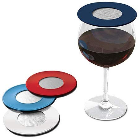 Getränke-Tops, belüftete Silikon-Weinglasabdeckungen – beschwerte Abdeckung mit Bildschirm lässt Wein atmen – Outdoor-Weinglasabdeckungen halten Partikel fern – BPA-frei – 4 Stück