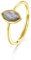 KnSam Partnerringe Frauen 925 Sterling Silber Vergoldet 9 K Gelb Gold Solitär mit Labradorit Gold Ring Verstellbar Geeignet Für Jede Größe
