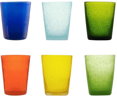 Memento Set 6 Bicchieri da Acqua in Vetro colorato