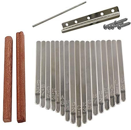 Liyafy 17 Tasten Kalimba DIY Tasten Brücke Kit Musikinstrument Daumen Klavierzubehör 17 Schlüssel Kalimba DIY Schlüssel + Brücke