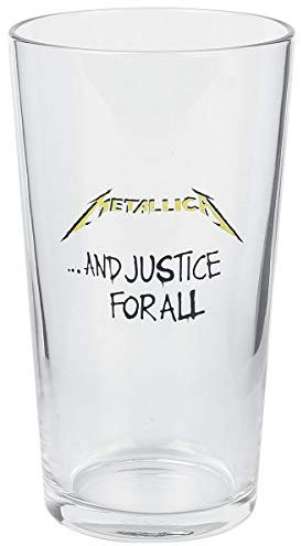 Metallica And Justice For All Unisex Boccale birra trasparente vetro
