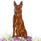 Terma Stahldesign Edelrost Hund Gartenstecker Malinois, Handmade Germany, tolle gartendeko aus Rost-Metall, deko rostoptik, Rostfiguren Tiere, rostfiguren Garten, Rostdeko