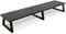TEAMIX Support double écran noir de 106,7 cm, long support en bois et acier pour 2 moniteurs avec rangement Grand rehausseur TV, ordinateur portable, pour bureau