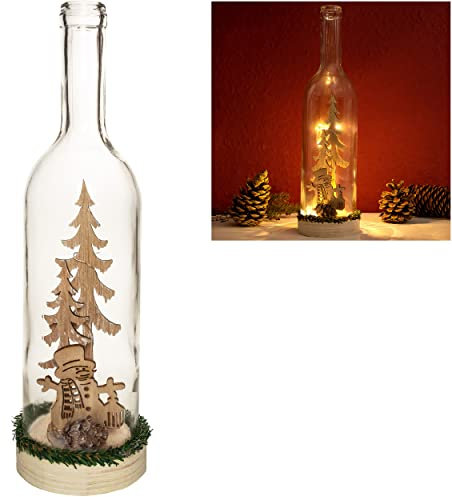 alles-meine.de GmbH Lichter Deko Verschiedene Artikel & Motive frei wählbar LICHT Dekoflasche - 5 Stück LED Weihnachten & Winter Schneemann - 30 cm - Flasche - Weihnachts..