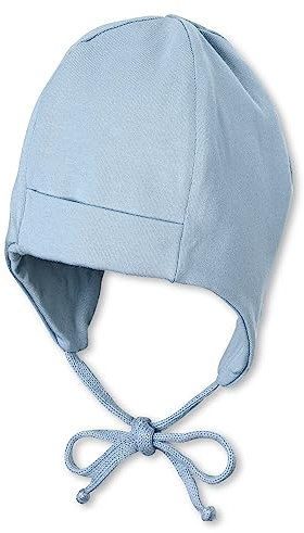 Sterntaler Baby Jungen Mütze Baby Organic Cotton Mütze - Mütze Baby, Kappe Kinder - aus Uni Baumwolle mit Bindeband - bleu, 39