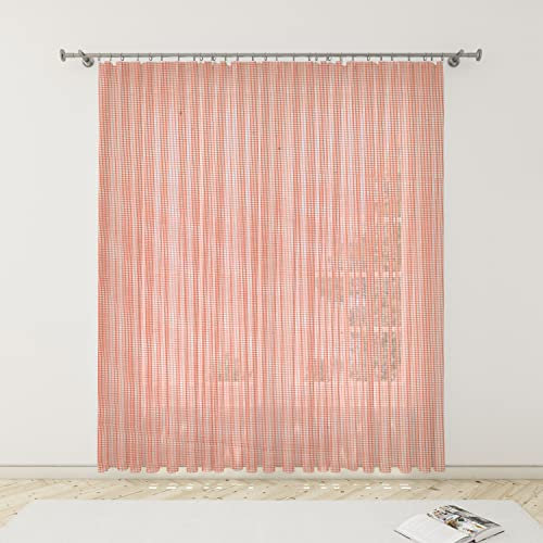 HOME ZEN HOUSEHOLD LINEN Tenda ZANZARIERA Mosquito Rete FITTA con Frange E Anelli Inclusi retinata (150X180CM, ARANCIO)