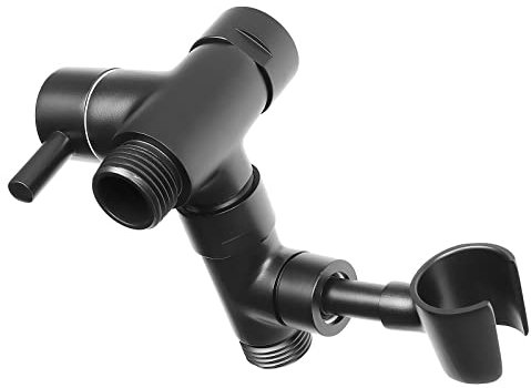 NearMoon All Metal Shower Arm Diverter with Handheld Shower Mount, G1/2 3-Way Diverter Valve Bathroom Universal Shower System Replacement Part for Hand Shower and Fixed Shower Head (Matte Black)