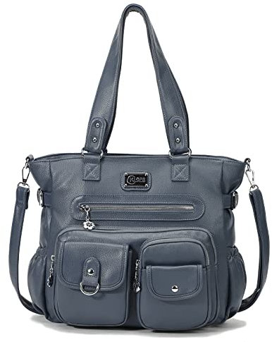 KL928 Handtasche Damen Tasche Umhängetasche Schultertasche Damentaschen gross für Damen Frauentasche PU Leder Damenhandtasche mit vielen Fächern (Peacock Blue)