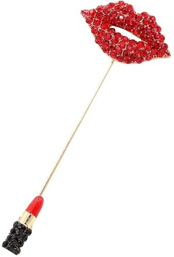 Générique Broche Vintage, Femmes lèvres Rouges Rouge à lèvres Strass incrusté Broche Broche Pull Chemise Jupe Pantalon écharpe Revers Veste en Jean col Sac Badge Poitrine Cadeau de Noël