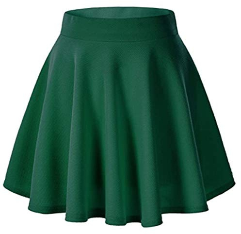 Damen Beiläufig Elastische Taille A Linie Faltenrock Basic Solide Vielseitige Dehnbar Informell Mini Skater Rock Mädchen Glocken Tennis Rock