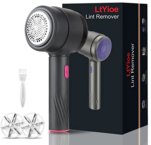 Levapelucchi Elettrico LtYioe Ricaricabile USB Leva Pelucchi Lana Portatile con Adsorbimento Magnetico, Potente Aspirazione & Lame di Ricambio, Togli Pelucchi per Tutti i Tessuti(Rosa Rossa)