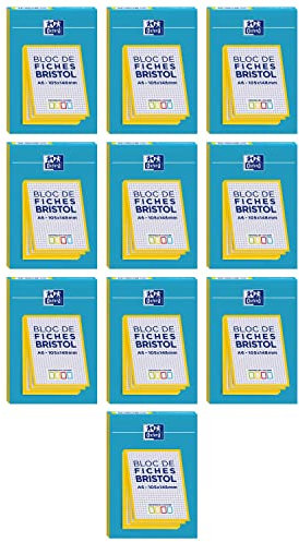 OXFORD 10 Blöcke mit 30 Karteikarten, 105 x 148, ungelocht, Q5/5, gelb