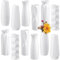 Hoolerry Weiße Blumenvasen für Tafelaufsätze, Kunststoff, weiße Knospenvase für Blumen, Keramikoptik, Blumenvase, dekorativ, hoch, unzerbrechlich, für Blumen, Zuhause, Büro, Tisch (klassischer Stil),