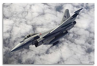 YBHF Fighter Poster für EF-2000 Eurofighter Typhoon-Poster, Wandkunstdruck, Retro, ästhetische Raumdekoration, Malerei, Leinwand, Poster für Zuhause und Büro, 30 x 45 cm, ohne Rahmen