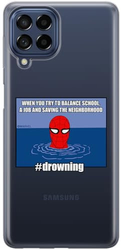 ERT GROUP custodia per cellulare per Samsung M53 5G originale e con licenza ufficiale Marvel, modello Spider Man 037 adattato in modo ottimale alla forma dello smartphone, parzialmente trasparente