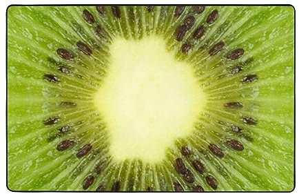 ROOZEE Kiwi Slice Flanell-Teppich, rutschfest, 150 x 100 cm, weich und langlebig, Heimdekoration, Teppiche für Wohnzimmer und Schlafzimmer