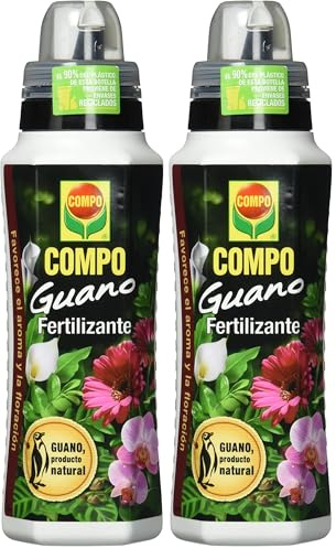 COMPO Fertilizante con guano para plantas de interior, balcón y terraza, Fertilizante líquido, 500 ml (Paquete de 2)