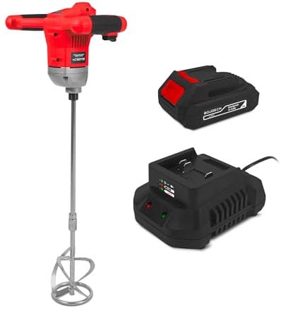 Bretia 20 - Miscelatore per malta e cemento Alfa Line, frusta M14x59 cm, 1 batteria 2a + caricabatteria