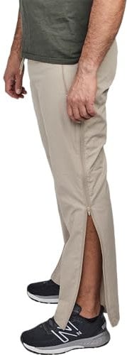 Dobsom Reha Hose SALTÖ für Damen und Herren | Sand | 3XL | Überziehhose für Fahrrad und Roller, Physio, Gipsbein, OP | Seitlich zu öffnen | Durchgehender Reißverschluss