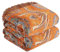 SESoftexly Boho Decke 100% Baumwolle – Doppelseitige Musselin Tagesdecke 150x200cm, Kuschelige Sofadecke & Bettüberwurf, Aesthetic Design, Ideal für Wohnzimmer & Schlafzimmer, Orange/Blau