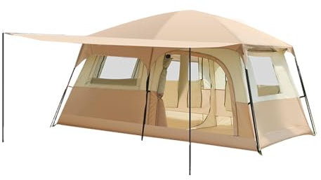 YIWENG Tienda de campaña de Viaje con 2 Habitaciones Tienda de campaña Familiar Grande Transpirable y Resistente a la Lluvia para 6-8 Personas Acampar al Aire Libre Senderismo Mochilero Playa