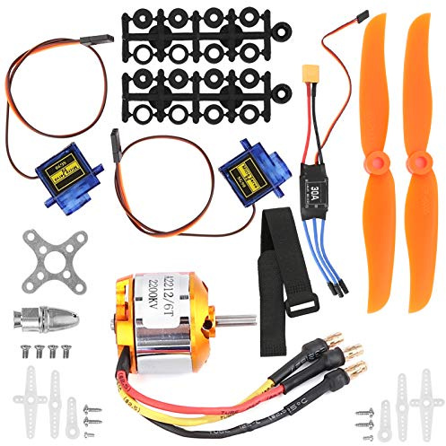 Yctze Kit de Moteur d'avion télécommandé RC avec Moteur 2212 KV2200, Hélice 6035, ESC 30 A, Servo et Ensemble XT60 – Pièces d'avion électrique Universelles et Durables
