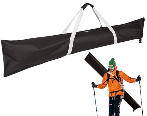 Monozoz Skitasche Für Ski und Skistöcke - Alpine Reisetasche, Tragetasche, Snowboard Organizer - Verstellbare Aufbewahrung Mit Griff, Tragbarer Snowboardschutz, 185cm