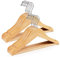 Kinder Kleiderbügel Holz, Homewit 12 Stück Baby Kleiderbügel aus Holz mit Rutschfesten Kerben und Hosensteg 360° Drehbar Puppen Kleiderbügel für Mädchen, Jungen und Babys – 30 cm