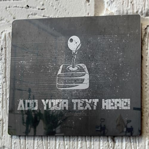 Personalised Aluminum Signs with Broken-Effect Clipart Designs, (Various Sizes), Mirror Metal Finish, Gamer gaming