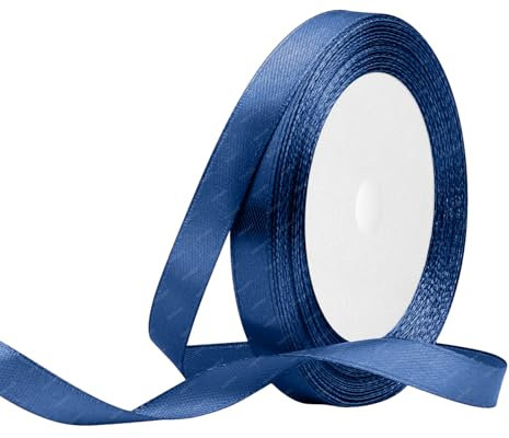 Dunkelblau Satinband 10mm x 22 Meters Stoffbänder für Geschenkverpackungen, Blumensträuße, Kunsthandwerk und Hochzeitsdekoration