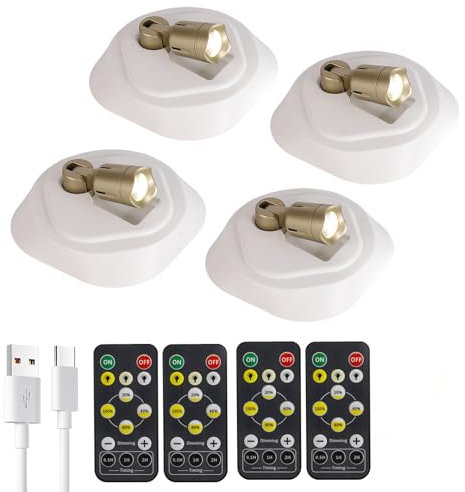 VANLUDA LED Wandleuchte Wandspot mit Schalter, Dimmbar Wandstrahler mit Fernbedienung Timer Deckenspots Beleuchtung 3-Farbtemperaturen für Spiegelanstrich Dartscheibe Küche Treppe Gang