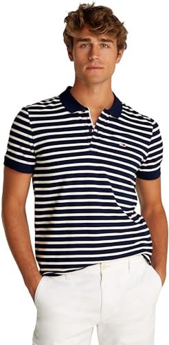Tommy Jeans Tjm Slim Placket Polo Ext Dm0Dm20676, Polo a Maniche Corte, Uomo, Blu (Dark Night Navy/Ecru), 3XL