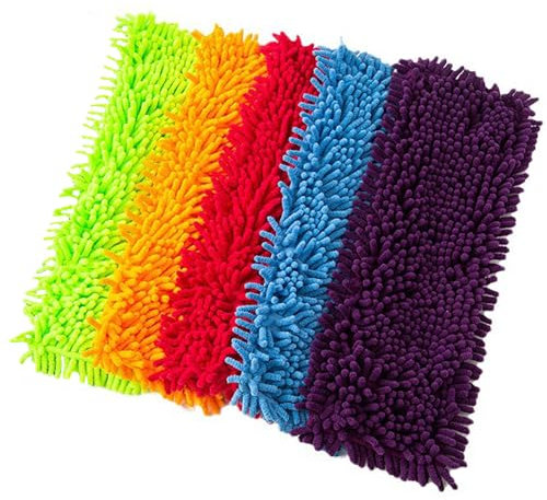 Mop Pads,5 Stück Mop Microfaser Reinigung Pads,Waschbarer Saugfähiges Wischmopp Bezug,Ersatz Mop Pads,Mikrofaserpad Geeignet für die meisten Bodentypen und maschinenwaschbar